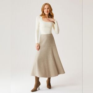 OGL Beige A-Line Skirt